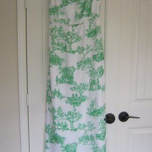Lilly Pulizer Green White Strapless Maxi Patio